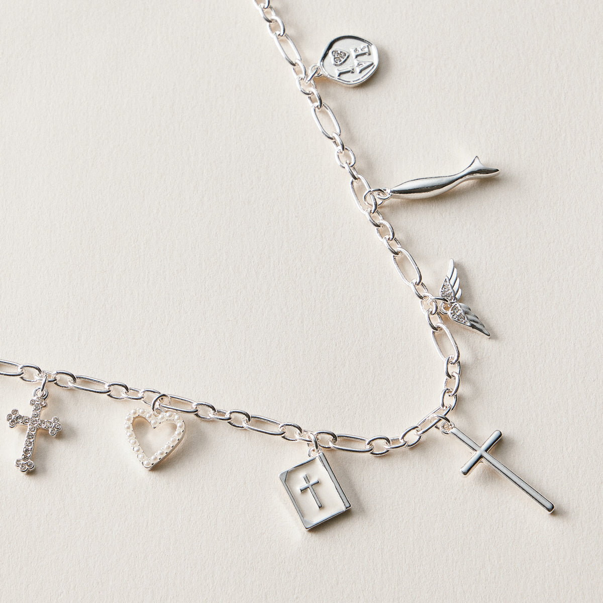 Faith and Love Charm Necklace - 18K Gold Dipped