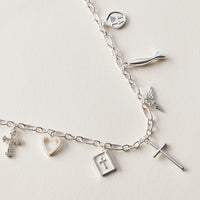 Faith and Love Charm Necklace - 18K Gold Dipped