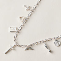 Faith and Love Charm Necklace - 18K Gold Dipped