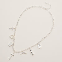 Faith and Love Charm Necklace - 18K Gold Dipped