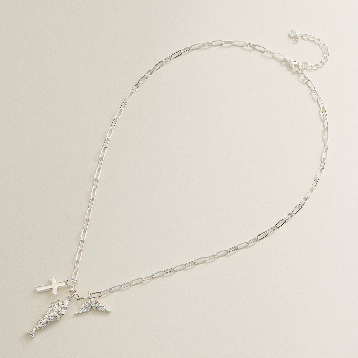 Faith Charm Trio Necklace - 18K Gold Dipped