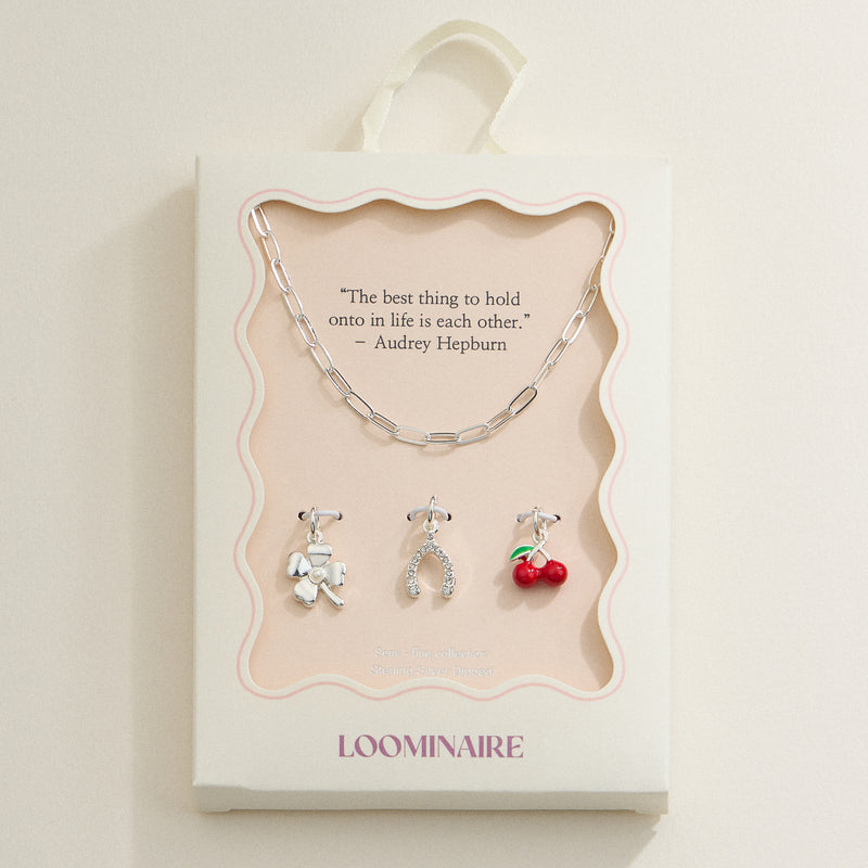 Lucky Charm Trio Necklace - 18K Gold