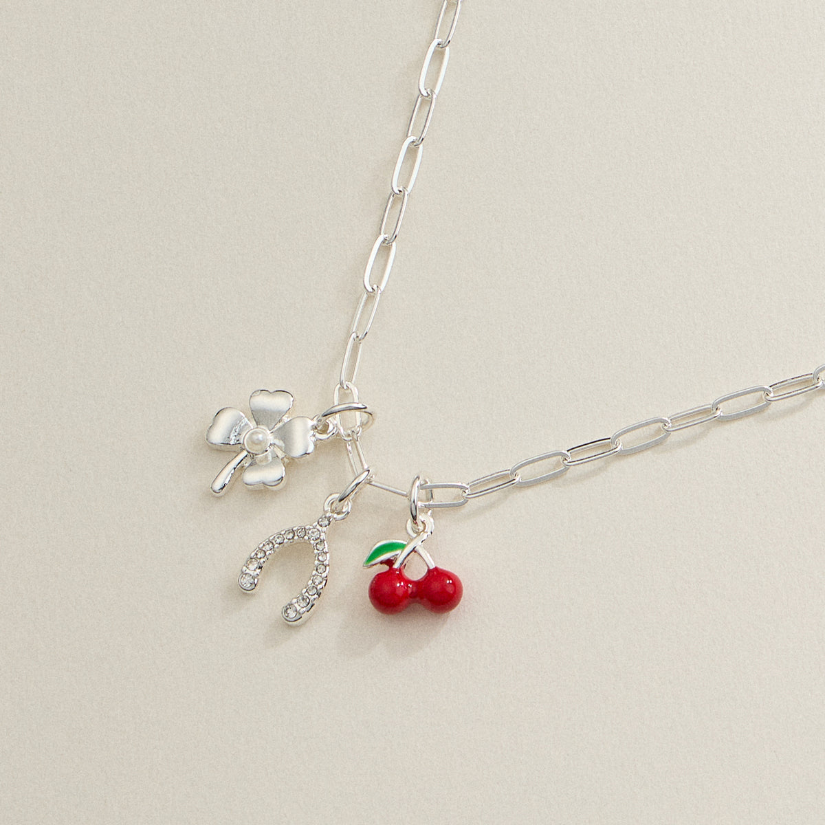 Lucky Charm Trio Necklace - 18K Gold