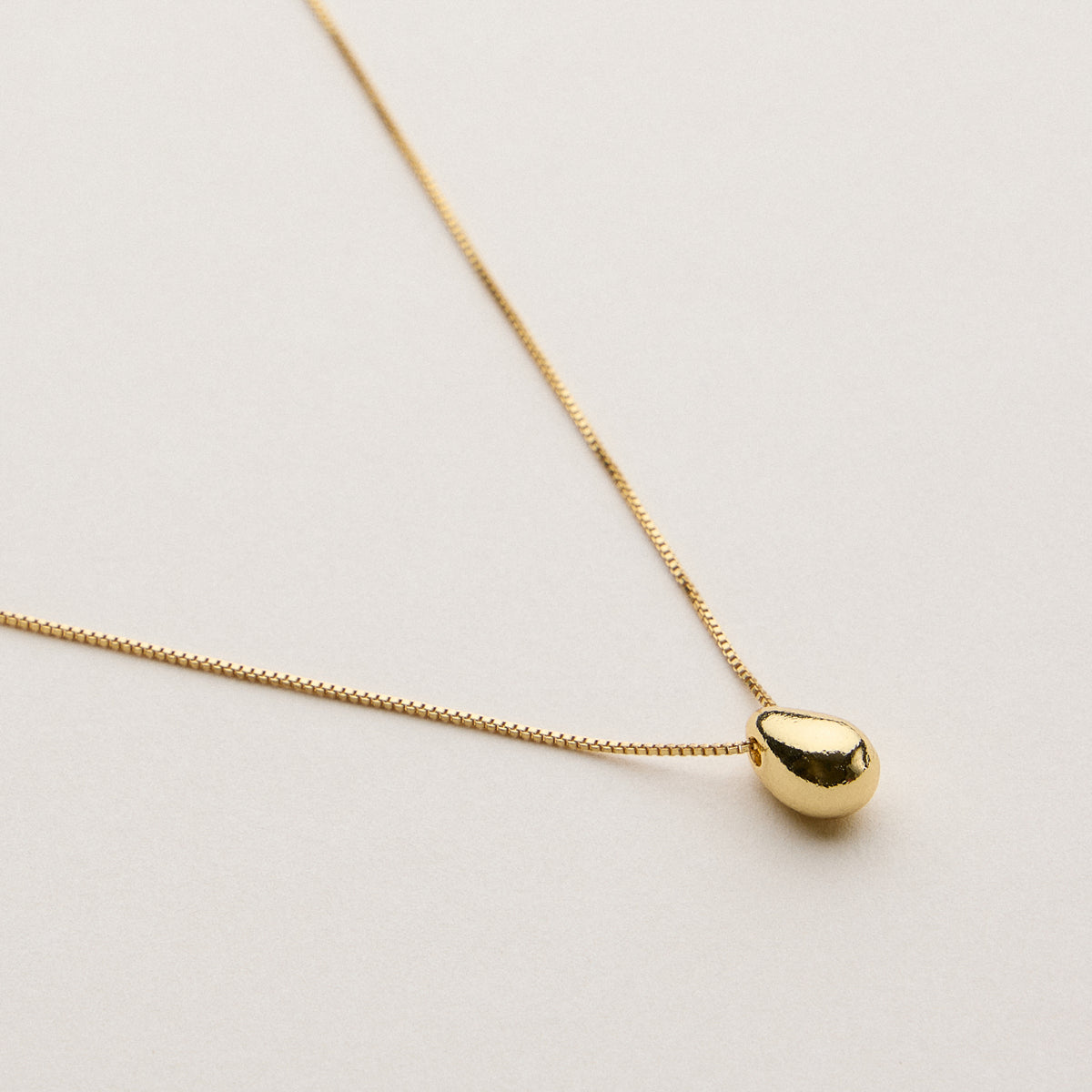3D Teardrop Necklace - 18K Gold Dipped
