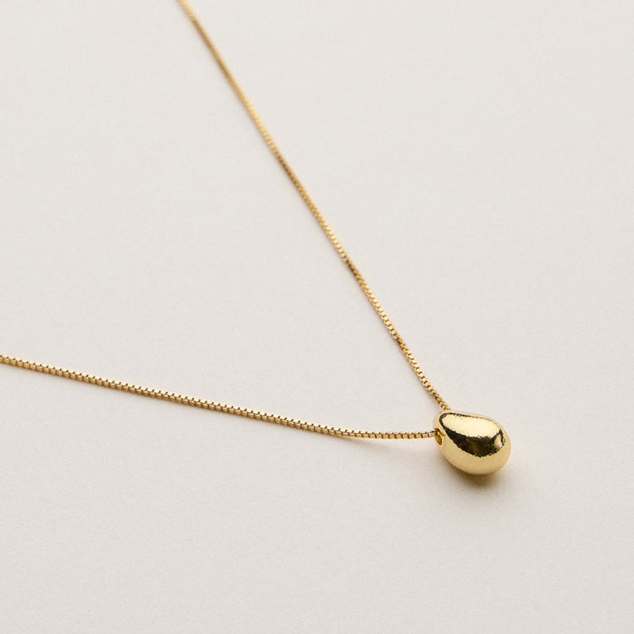 3D Teardrop Necklace - 18K Gold Dipped
