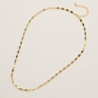 Textured Link Adjustable Chain Necklace - 18K Gold Dip
