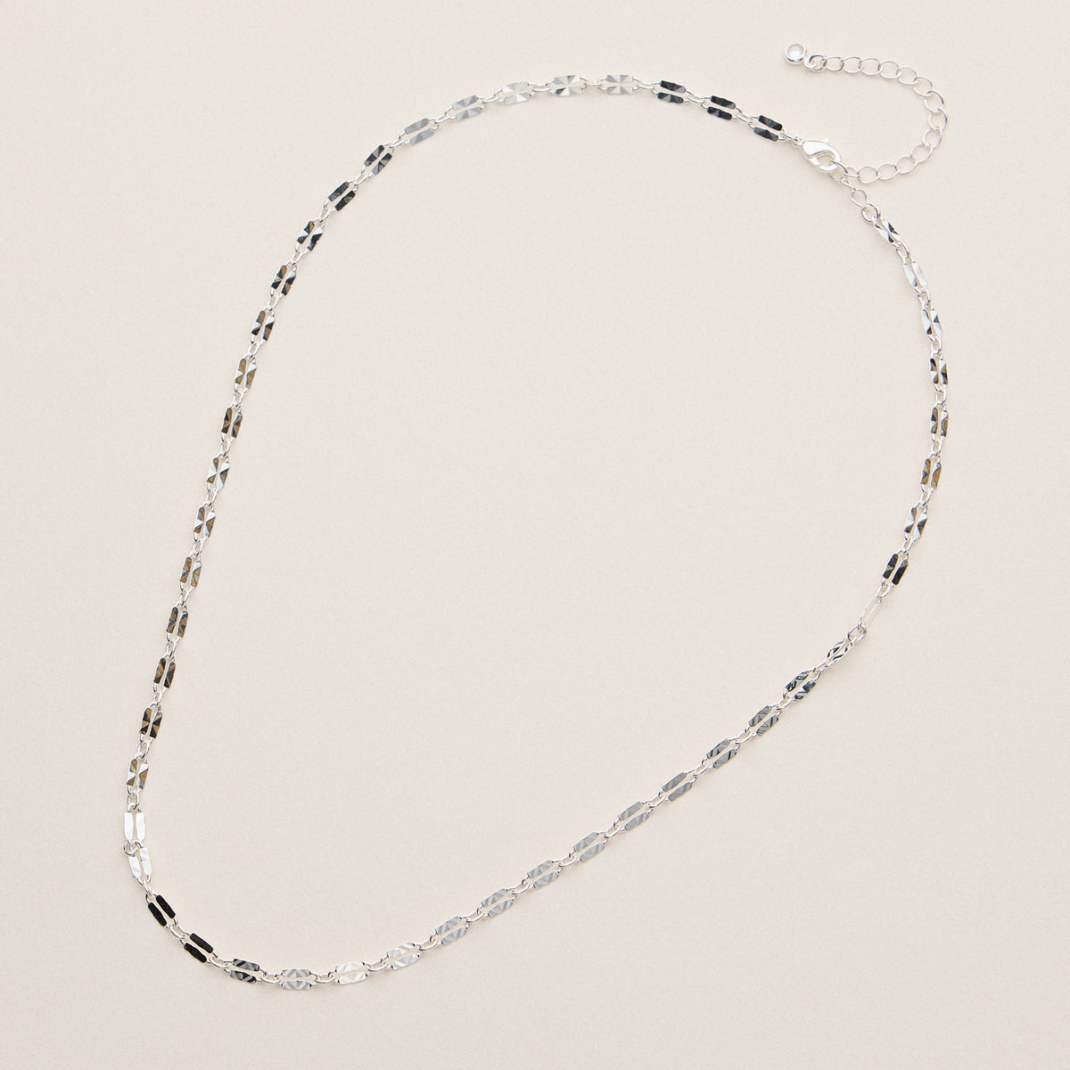 Textured Link Adjustable Chain Necklace - 18K Gold Dip