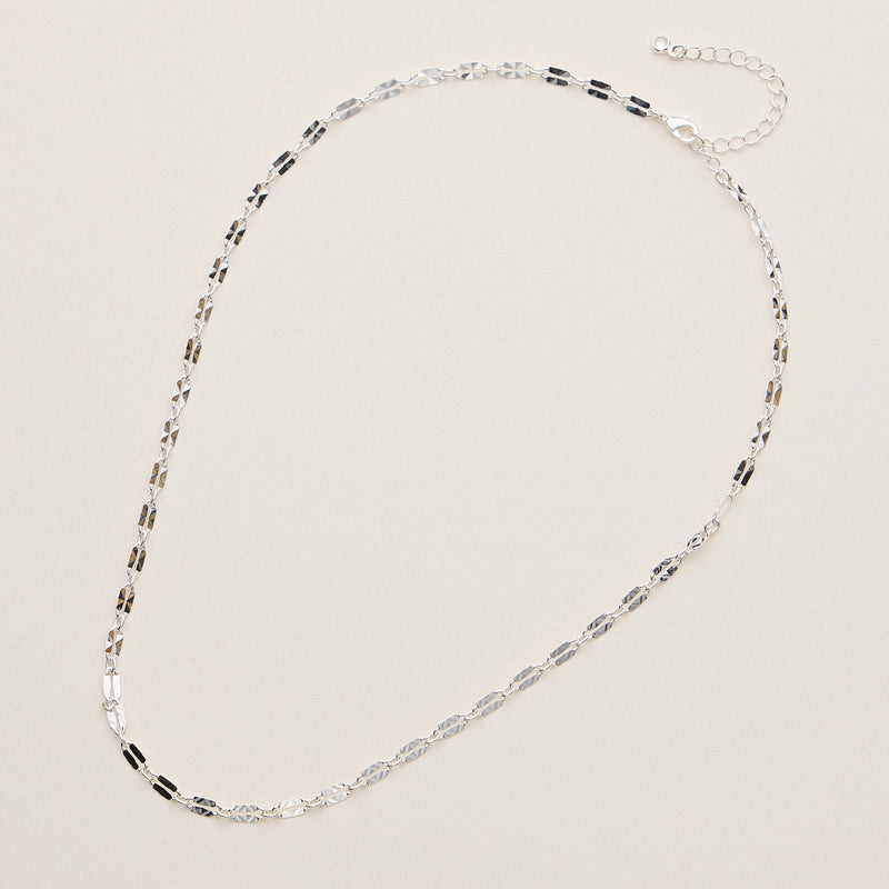 Textured Link Adjustable Chain Necklace - 18K Gold Dip