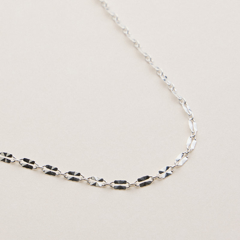 Textured Link Adjustable Chain Necklace - 18K Gold Dip