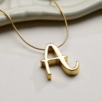Personalized Initial Letter Pendant Gold Dipped Necklace – Gold & Silver Alphabet Charm Jewelry