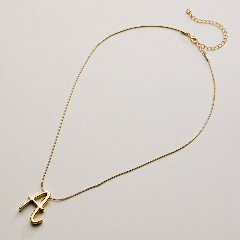 Personalized Initial Letter Pendant Gold Dipped Necklace – Gold & Silver Alphabet Charm Jewelry