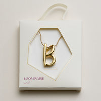 Personalized Initial Letter Pendant Gold Dipped Necklace – Gold & Silver Alphabet Charm Jewelry