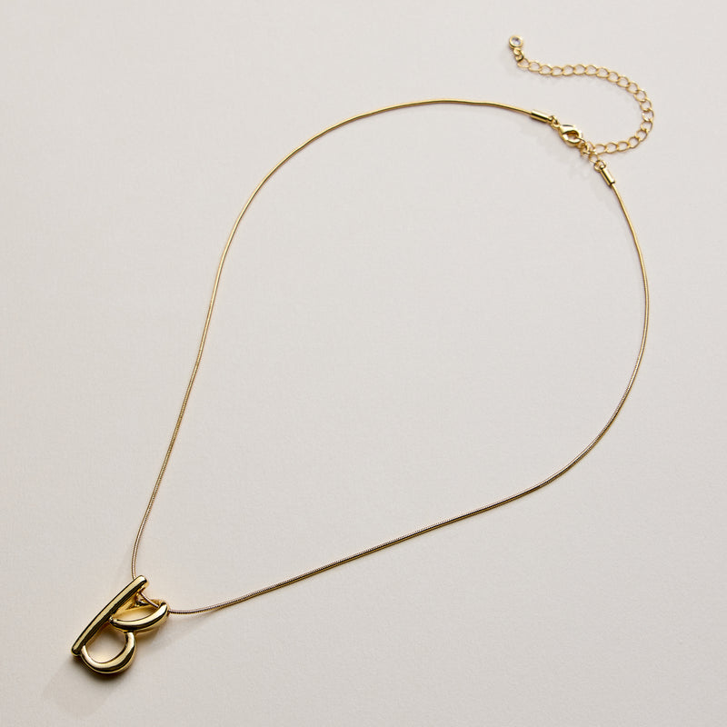 Personalized Initial Letter Pendant Gold Dipped Necklace – Gold & Silver Alphabet Charm Jewelry