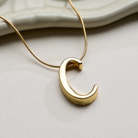 Personalized Initial Letter Pendant Gold Dipped Necklace – Gold & Silver Alphabet Charm Jewelry
