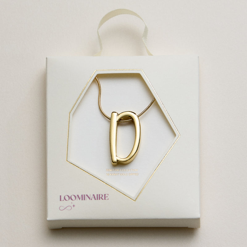 Personalized Initial Letter Pendant Gold Dipped Necklace – Gold & Silver Alphabet Charm Jewelry