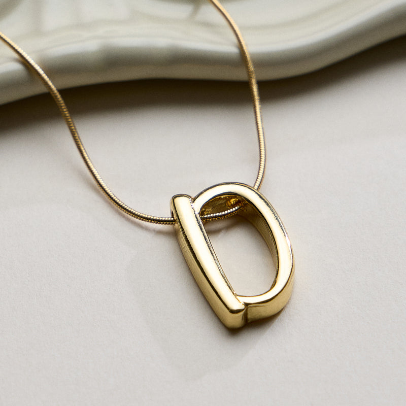 Personalized Initial Letter Pendant Gold Dipped Necklace – Gold & Silver Alphabet Charm Jewelry