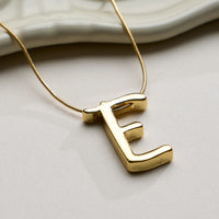 Personalized Initial Letter Pendant Gold Dipped Necklace – Gold & Silver Alphabet Charm Jewelry