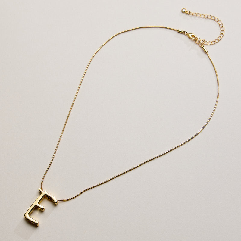 Personalized Initial Letter Pendant Gold Dipped Necklace – Gold & Silver Alphabet Charm Jewelry