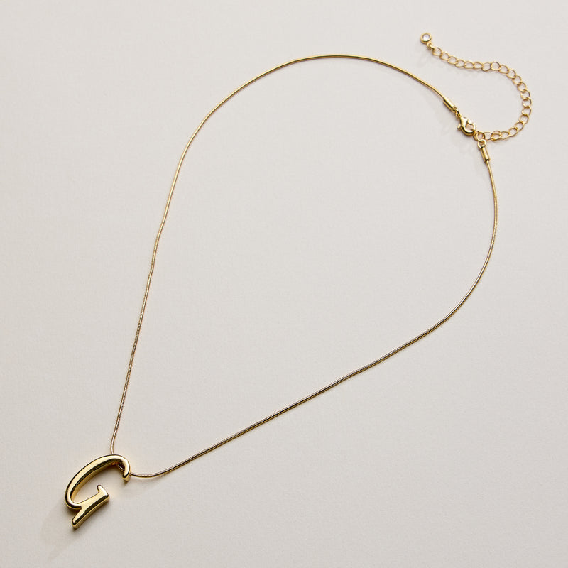Personalized Initial Letter Pendant Gold Dipped Necklace – Gold & Silver Alphabet Charm Jewelry