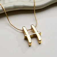 Personalized Initial Letter Pendant Gold Dipped Necklace – Gold & Silver Alphabet Charm Jewelry