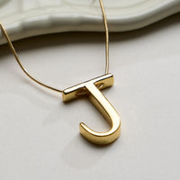 Personalized Initial Letter Pendant Gold Dipped Necklace – Gold & Silver Alphabet Charm Jewelry