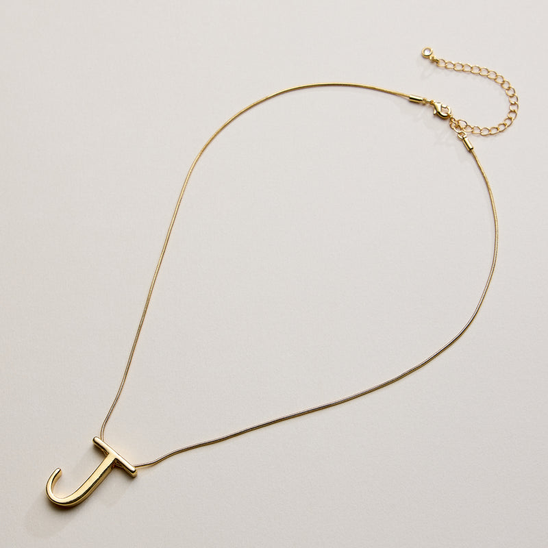 Personalized Initial Letter Pendant Gold Dipped Necklace – Gold & Silver Alphabet Charm Jewelry