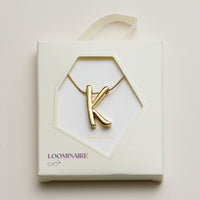 Personalized Initial Letter Pendant Gold Dipped Necklace – Gold & Silver Alphabet Charm Jewelry