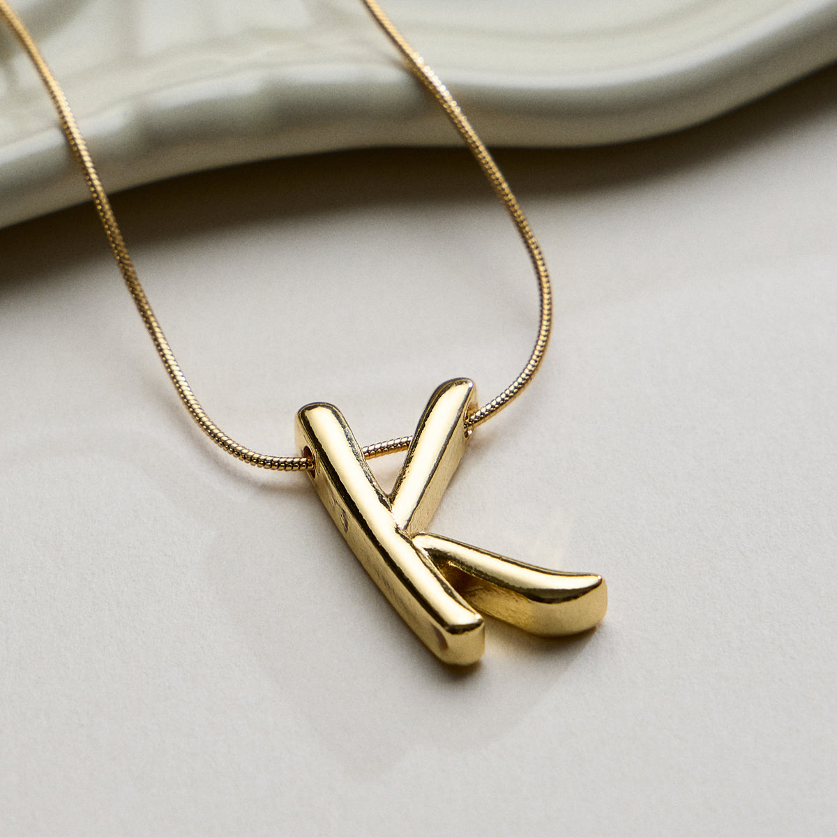 Personalized Initial Letter Pendant Gold Dipped Necklace – Gold & Silver Alphabet Charm Jewelry