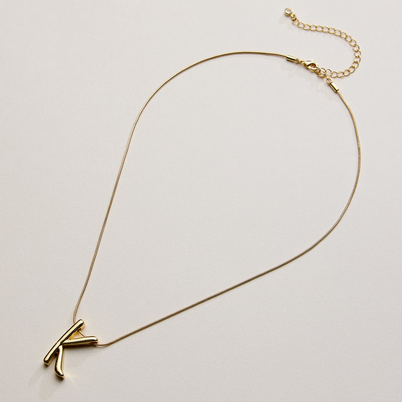 Personalized Initial Letter Pendant Gold Dipped Necklace – Gold & Silver Alphabet Charm Jewelry