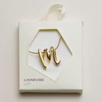 Personalized Initial Letter Pendant Gold Dipped Necklace – Gold & Silver Alphabet Charm Jewelry