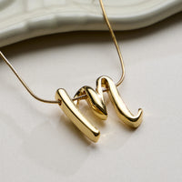 Personalized Initial Letter Pendant Gold Dipped Necklace – Gold & Silver Alphabet Charm Jewelry