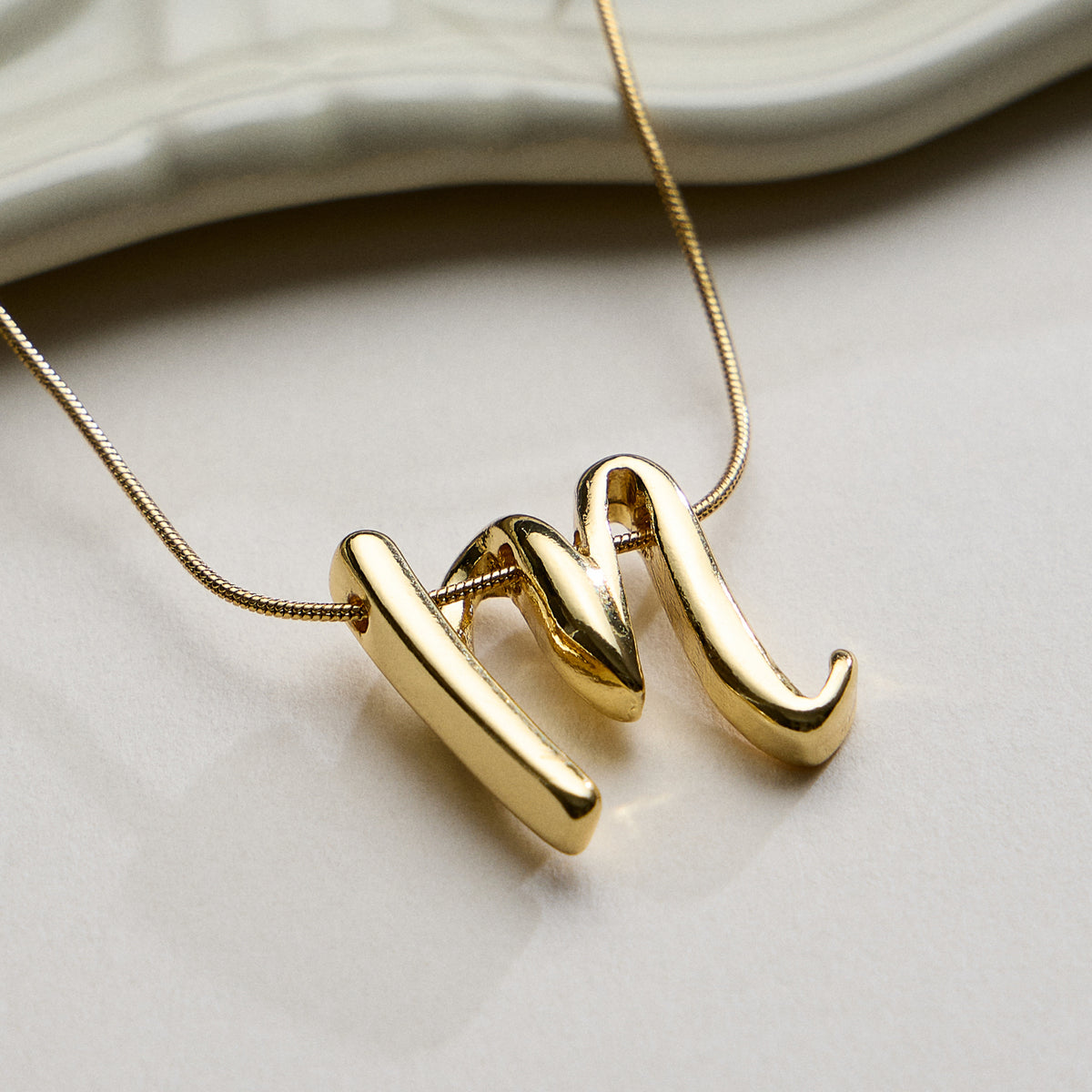 Personalized Initial Letter Pendant Gold Dipped Necklace – Gold & Silver Alphabet Charm Jewelry