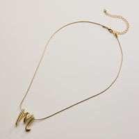 Personalized Initial Letter Pendant Gold Dipped Necklace – Gold & Silver Alphabet Charm Jewelry