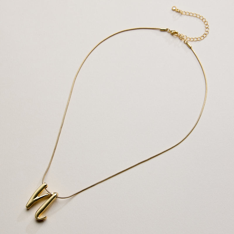 Personalized Initial Letter Pendant Gold Dipped Necklace – Gold & Silver Alphabet Charm Jewelry
