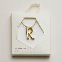 Personalized Initial Letter Pendant Gold Dipped Necklace – Gold & Silver Alphabet Charm Jewelry