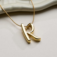 Personalized Initial Letter Pendant Gold Dipped Necklace – Gold & Silver Alphabet Charm Jewelry