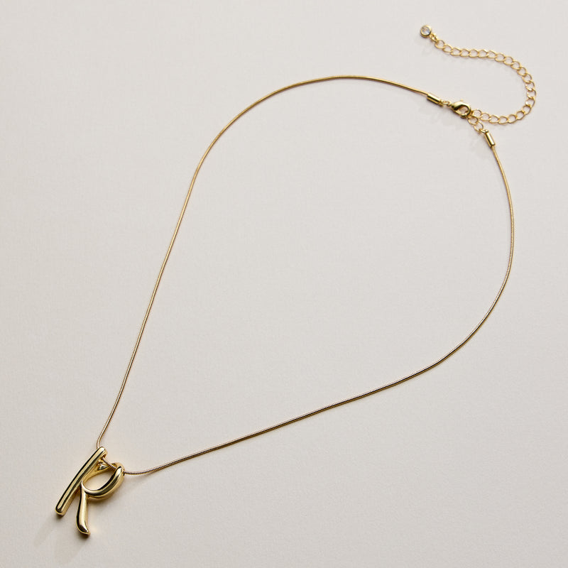 Personalized Initial Letter Pendant Gold Dipped Necklace – Gold & Silver Alphabet Charm Jewelry