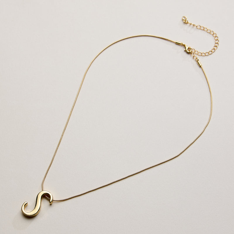 Personalized Initial Letter Pendant Gold Dipped Necklace – Gold & Silver Alphabet Charm Jewelry