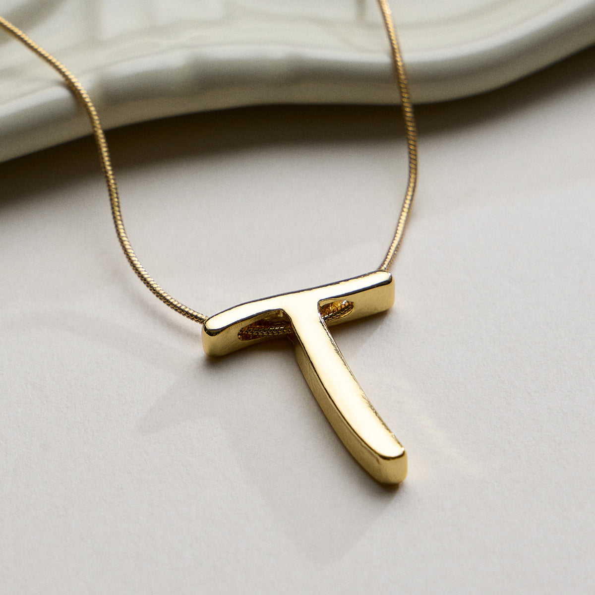 Personalized Initial Letter Pendant Gold Dipped Necklace – Gold & Silver Alphabet Charm Jewelry