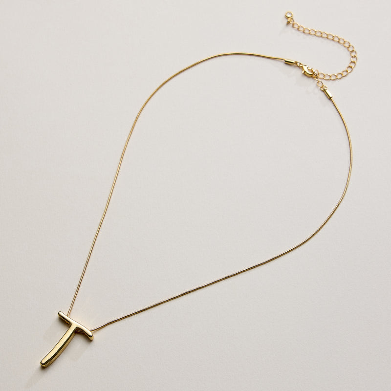 Personalized Initial Letter Pendant Gold Dipped Necklace – Gold & Silver Alphabet Charm Jewelry