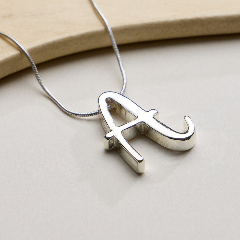 Personalized Initial Letter Pendant Gold Dipped Necklace – Gold & Silver Alphabet Charm Jewelry
