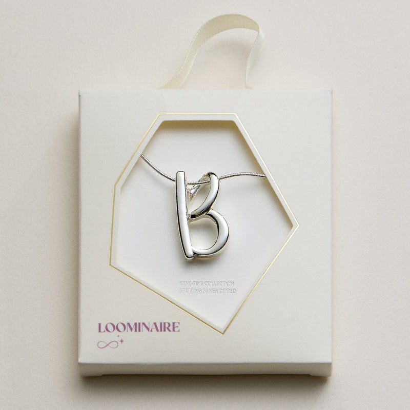Personalized Initial Letter Pendant Gold Dipped Necklace – Gold & Silver Alphabet Charm Jewelry