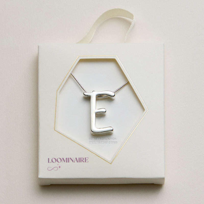 Personalized Initial Letter Pendant Gold Dipped Necklace – Gold & Silver Alphabet Charm Jewelry