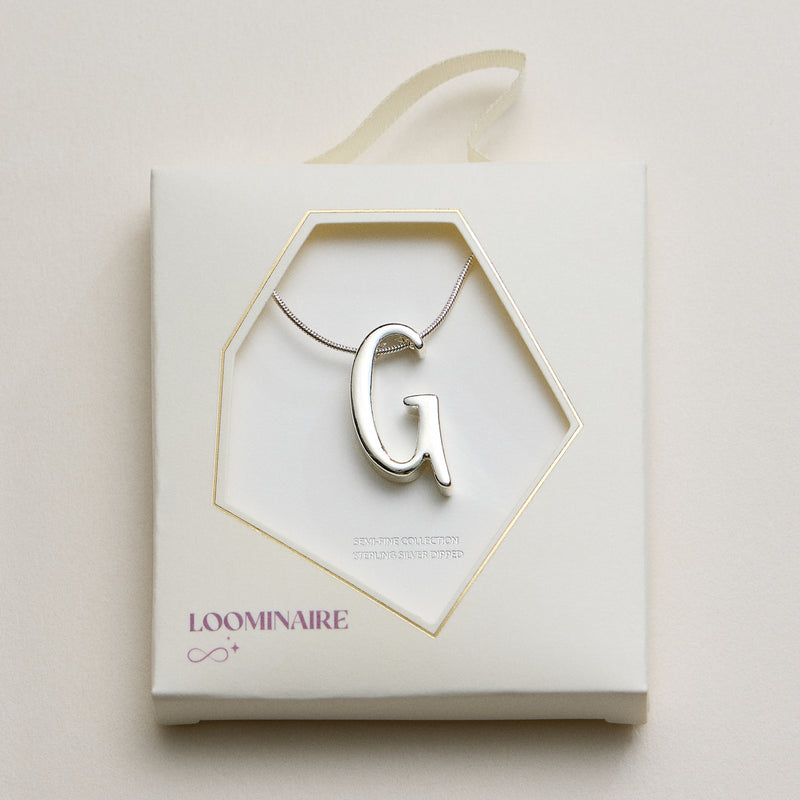 Personalized Initial Letter Pendant Gold Dipped Necklace – Gold & Silver Alphabet Charm Jewelry