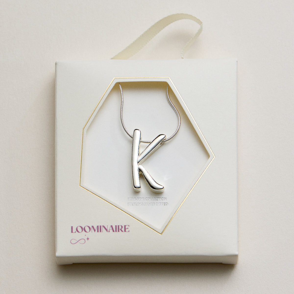 Personalized Initial Letter Pendant Gold Dipped Necklace – Gold & Silver Alphabet Charm Jewelry