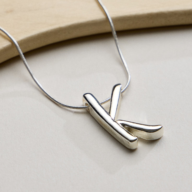 Personalized Initial Letter Pendant Gold Dipped Necklace – Gold & Silver Alphabet Charm Jewelry