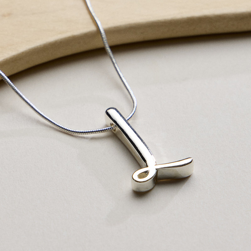 Personalized Initial Letter Pendant Gold Dipped Necklace – Gold & Silver Alphabet Charm Jewelry