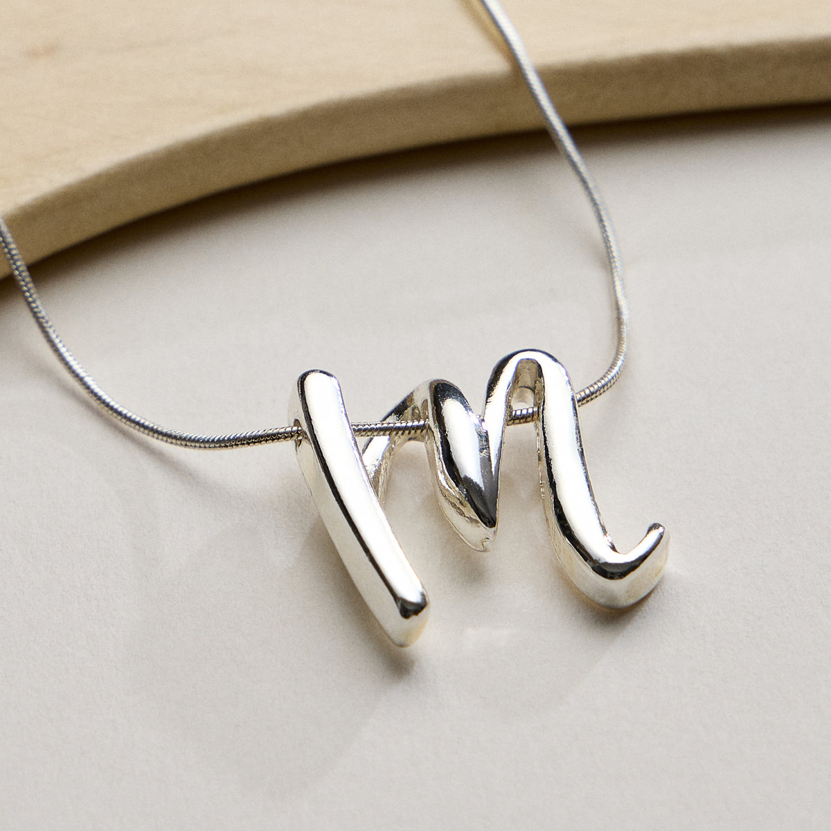 Personalized Initial Letter Pendant Gold Dipped Necklace – Gold & Silver Alphabet Charm Jewelry