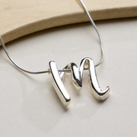 Personalized Initial Letter Pendant Gold Dipped Necklace – Gold & Silver Alphabet Charm Jewelry