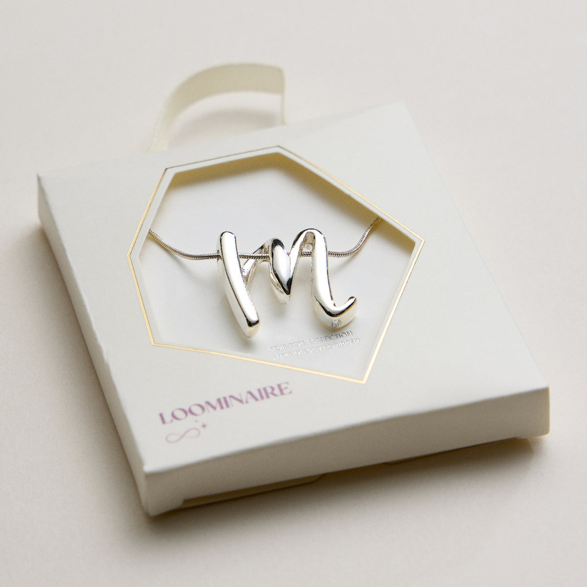 Personalized Initial Letter Pendant Gold Dipped Necklace – Gold & Silver Alphabet Charm Jewelry